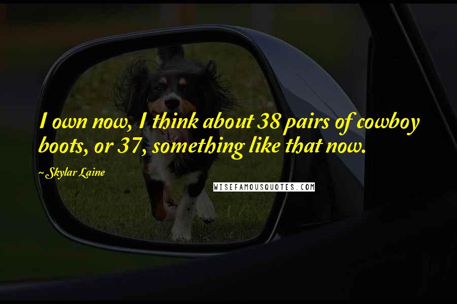 Skylar Laine Quotes: I own now, I think about 38 pairs of cowboy boots, or 37, something like that now.
