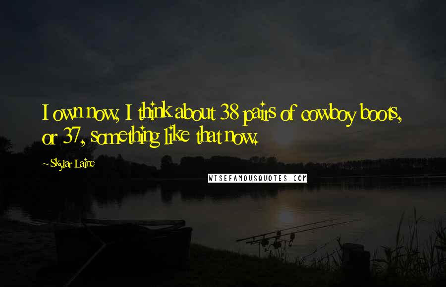 Skylar Laine Quotes: I own now, I think about 38 pairs of cowboy boots, or 37, something like that now.