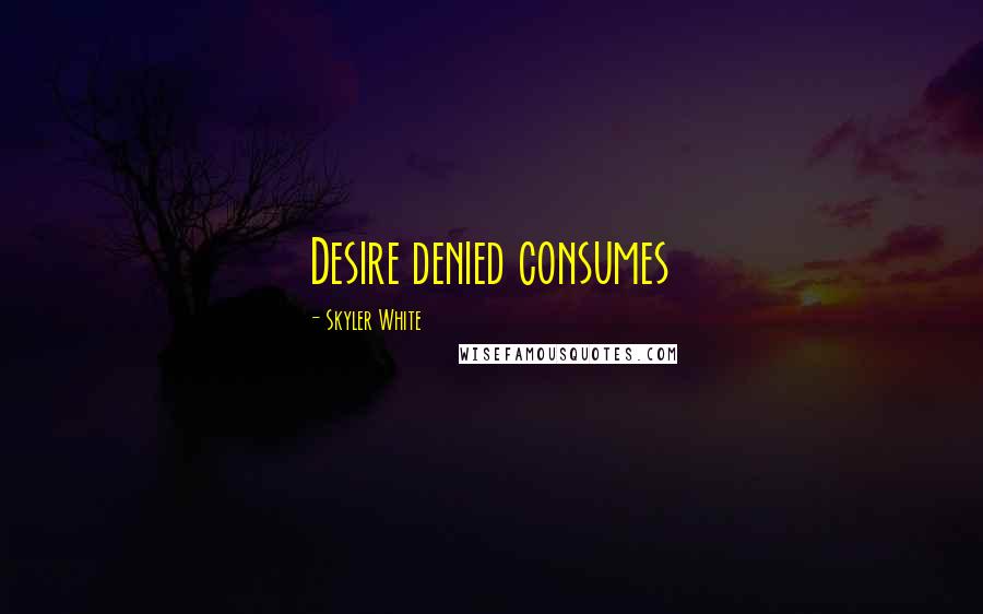 Skyler White Quotes: Desire denied consumes