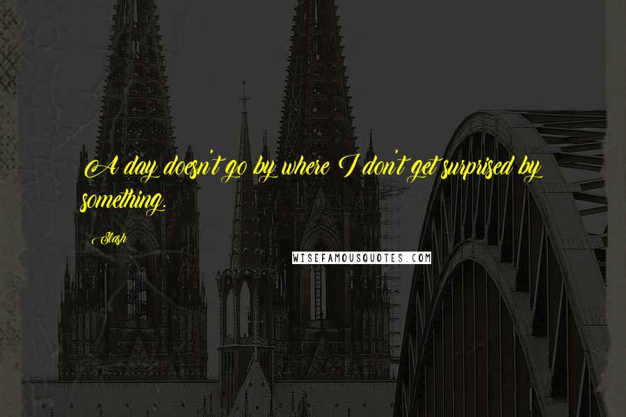 Slash Quotes: A day doesn't go by where I don't get surprised by something.