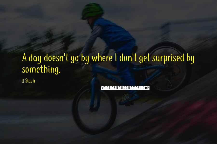 Slash Quotes: A day doesn't go by where I don't get surprised by something.
