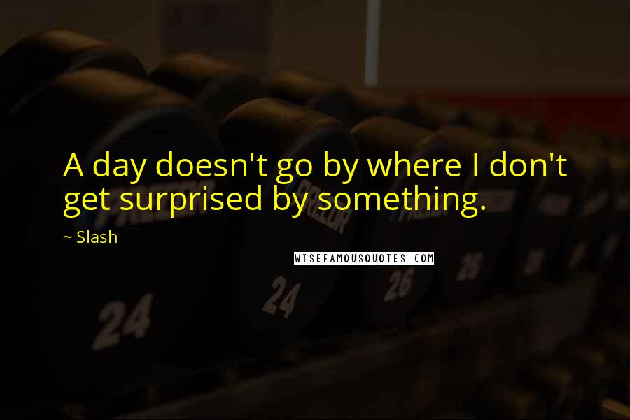 Slash Quotes: A day doesn't go by where I don't get surprised by something.