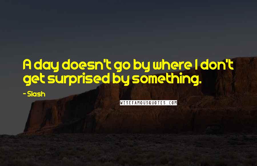 Slash Quotes: A day doesn't go by where I don't get surprised by something.