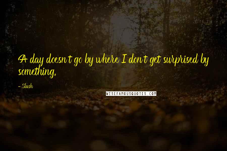 Slash Quotes: A day doesn't go by where I don't get surprised by something.