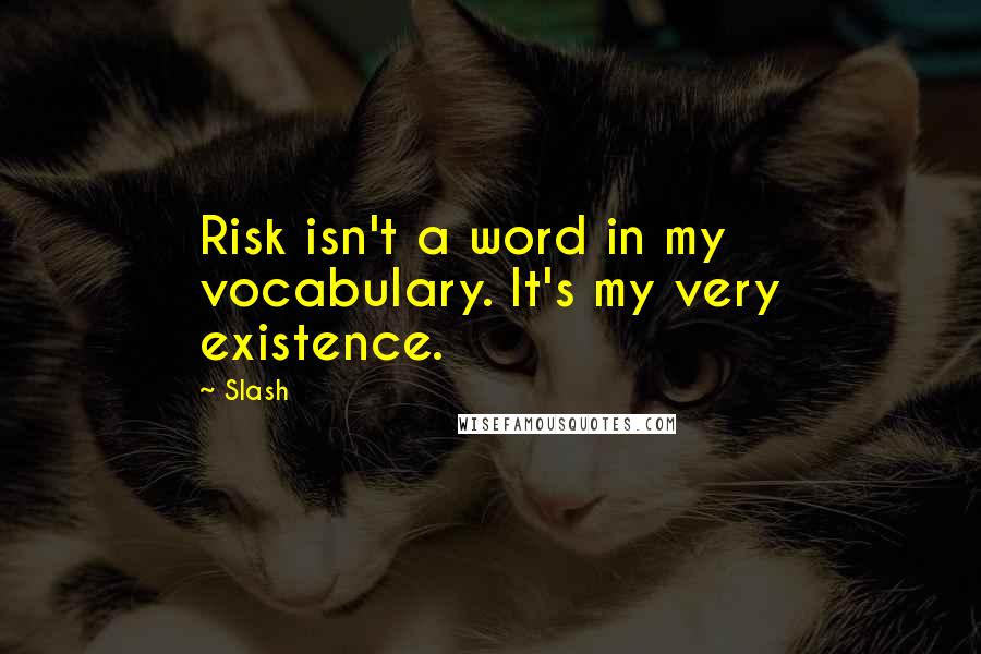 Slash Quotes: Risk isn't a word in my vocabulary. It's my very existence.