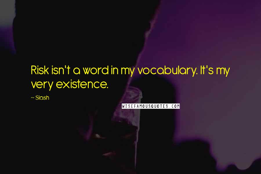 Slash Quotes: Risk isn't a word in my vocabulary. It's my very existence.