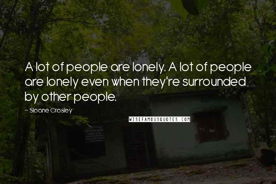 Sloane Crosley Quotes: A lot of people are lonely. A lot of people are lonely even when they're surrounded by other people.