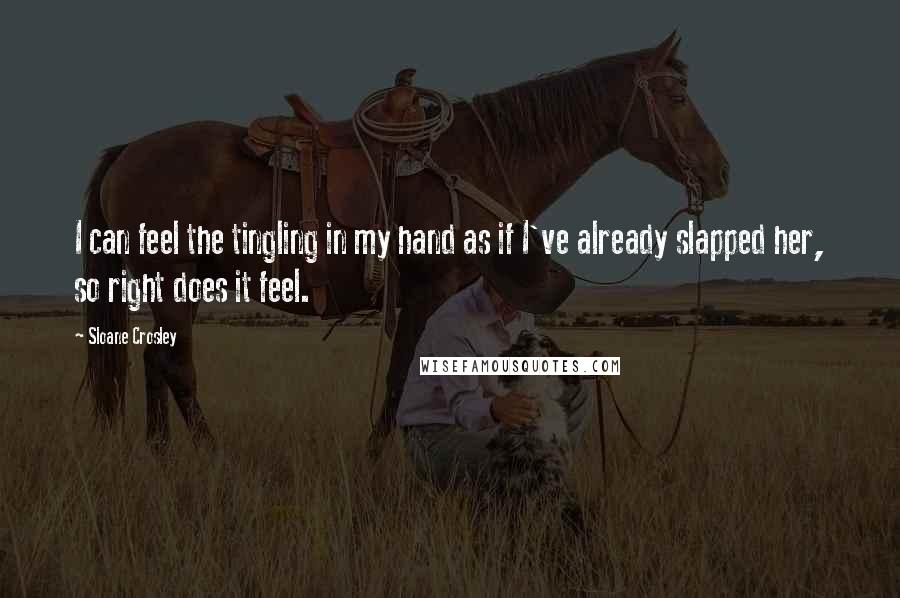 Sloane Crosley Quotes: I can feel the tingling in my hand as if I've already slapped her, so right does it feel.