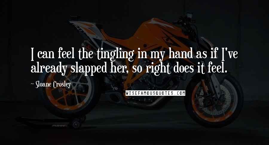 Sloane Crosley Quotes: I can feel the tingling in my hand as if I've already slapped her, so right does it feel.