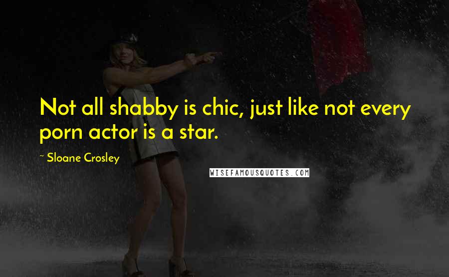 Sloane Crosley Quotes: Not all shabby is chic, just like not every porn actor is a star.