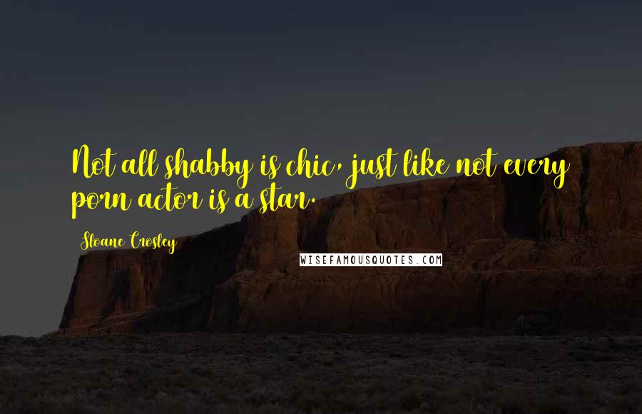 Sloane Crosley Quotes: Not all shabby is chic, just like not every porn actor is a star.