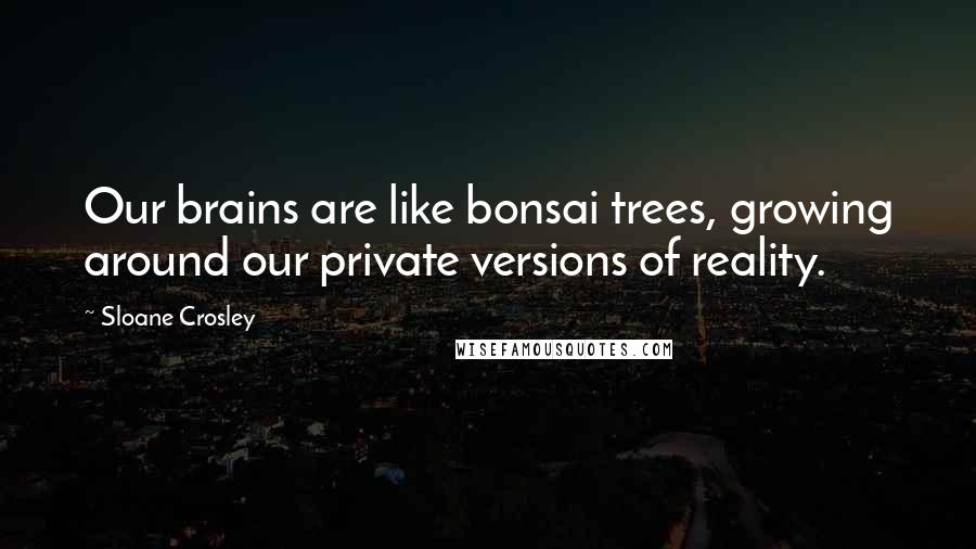 Sloane Crosley Quotes: Our brains are like bonsai trees, growing around our private versions of reality.