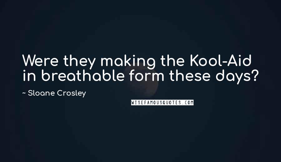 Sloane Crosley Quotes: Were they making the Kool-Aid in breathable form these days?