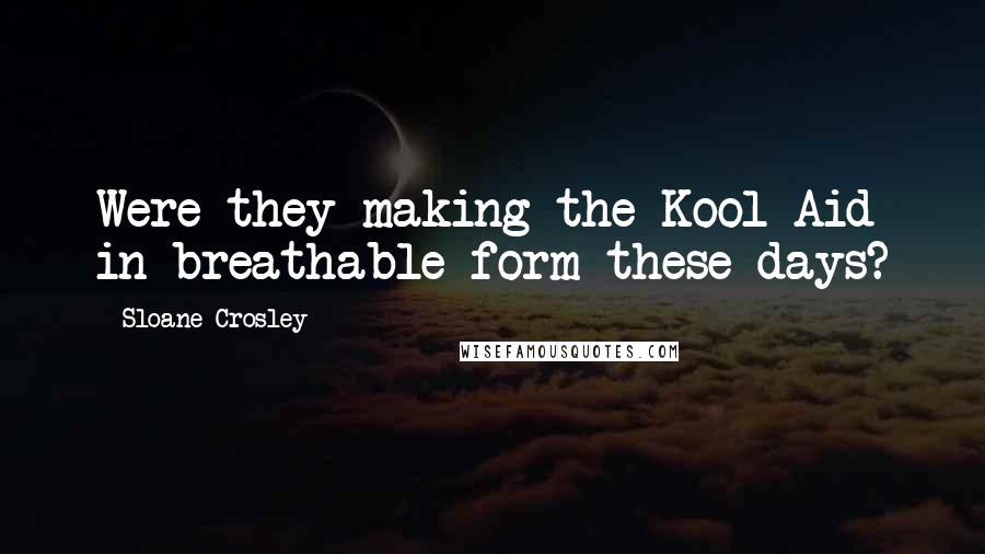 Sloane Crosley Quotes: Were they making the Kool-Aid in breathable form these days?