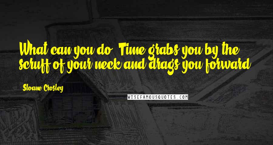 Sloane Crosley Quotes: What can you do? Time grabs you by the scruff of your neck and drags you forward.