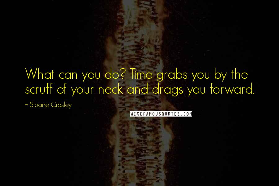 Sloane Crosley Quotes: What can you do? Time grabs you by the scruff of your neck and drags you forward.