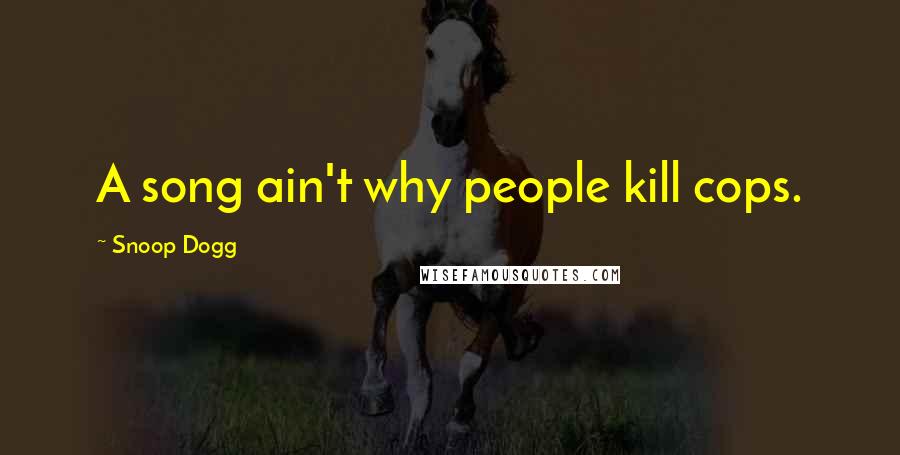 Snoop Dogg Quotes: A song ain't why people kill cops.
