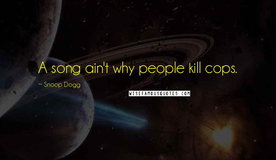 Snoop Dogg Quotes: A song ain't why people kill cops.