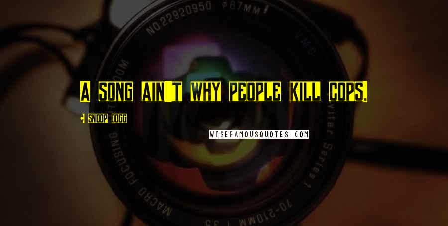 Snoop Dogg Quotes: A song ain't why people kill cops.