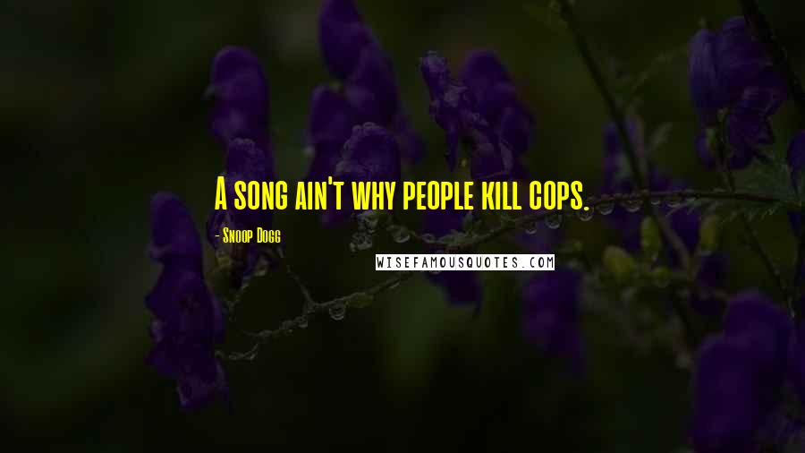 Snoop Dogg Quotes: A song ain't why people kill cops.