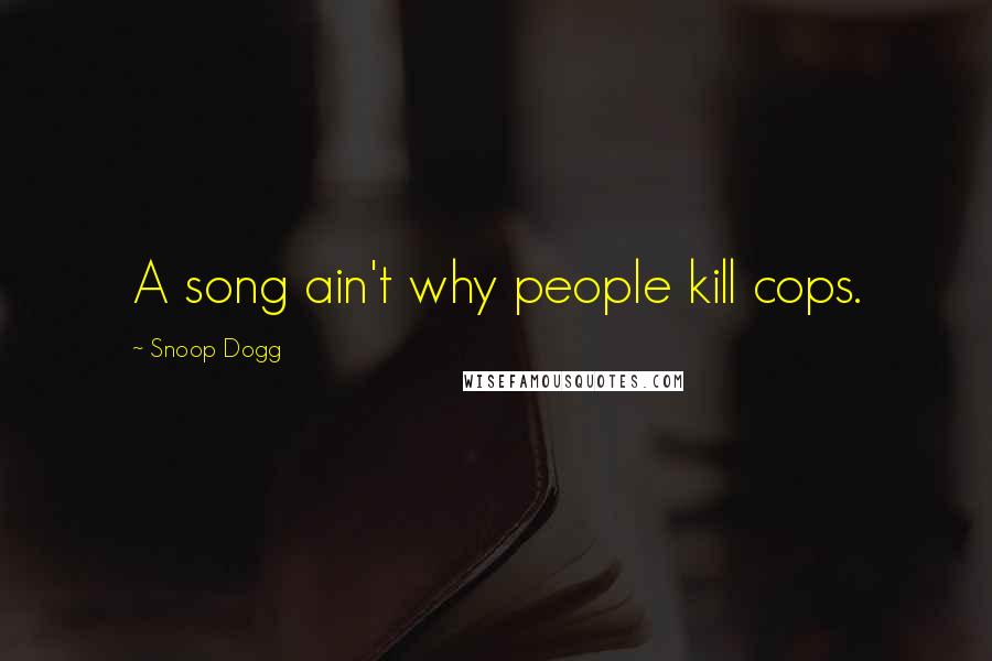 Snoop Dogg Quotes: A song ain't why people kill cops.