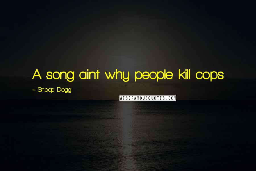 Snoop Dogg Quotes: A song ain't why people kill cops.