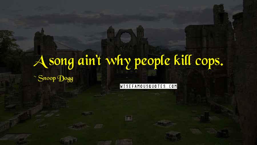 Snoop Dogg Quotes: A song ain't why people kill cops.