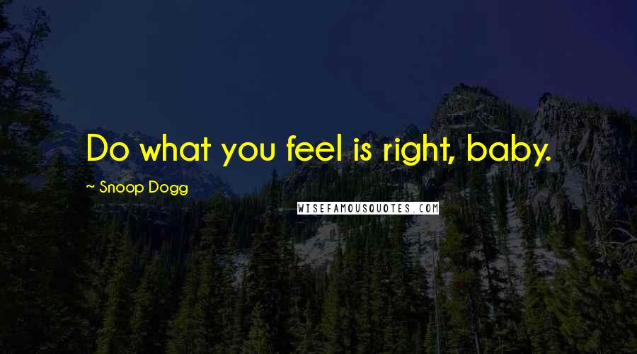 Snoop Dogg Quotes: Do what you feel is right, baby.