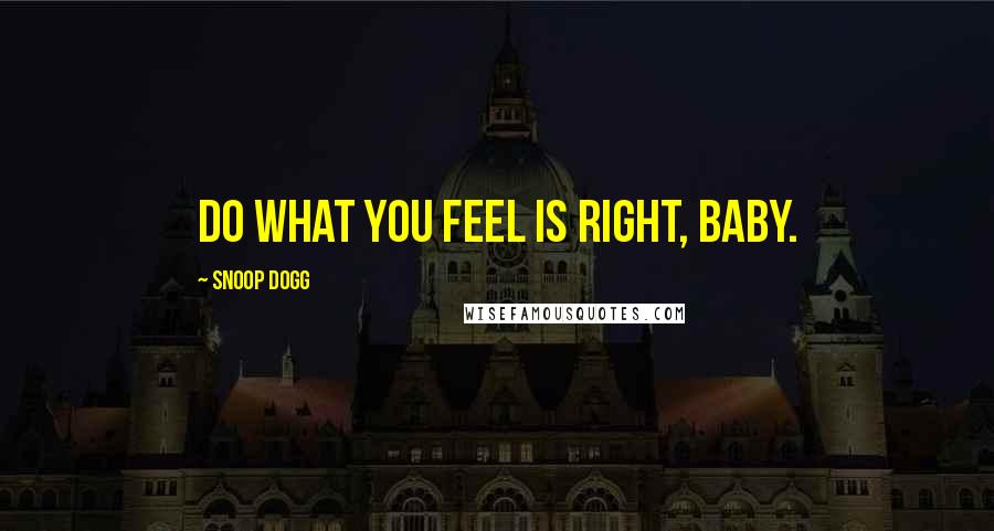Snoop Dogg Quotes: Do what you feel is right, baby.