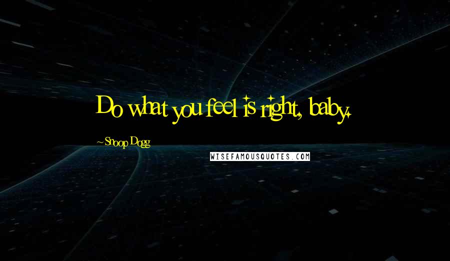 Snoop Dogg Quotes: Do what you feel is right, baby.