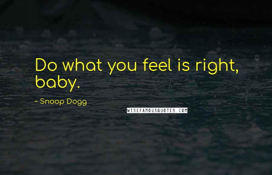 Snoop Dogg Quotes: Do what you feel is right, baby.