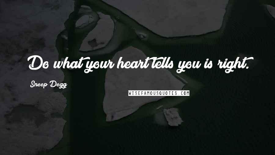 Snoop Dogg Quotes: Do what your heart tells you is right.