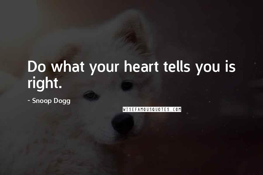 Snoop Dogg Quotes: Do what your heart tells you is right.