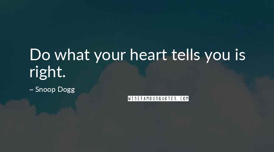 Snoop Dogg Quotes: Do what your heart tells you is right.