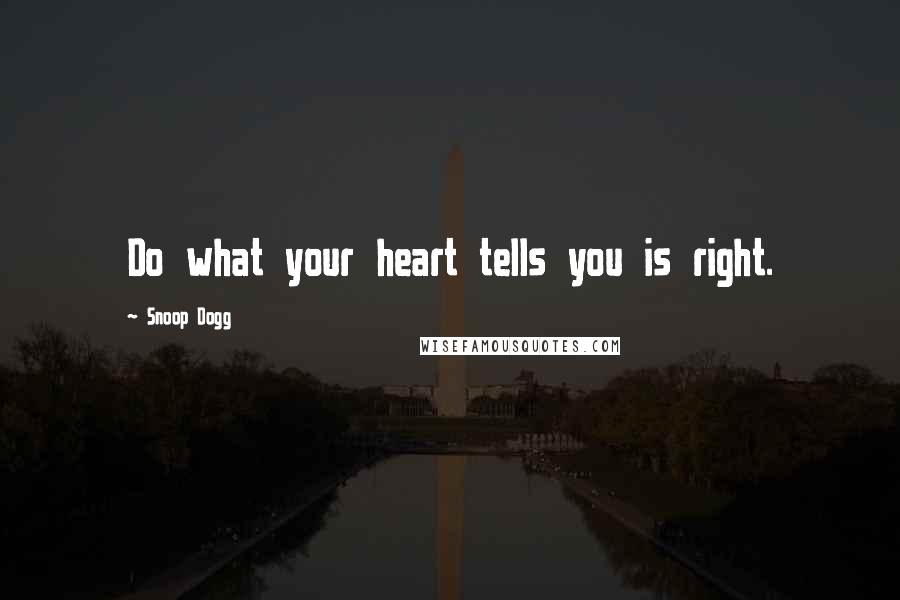 Snoop Dogg Quotes: Do what your heart tells you is right.