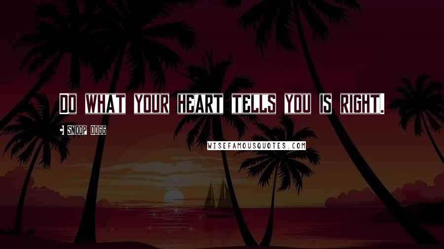 Snoop Dogg Quotes: Do what your heart tells you is right.