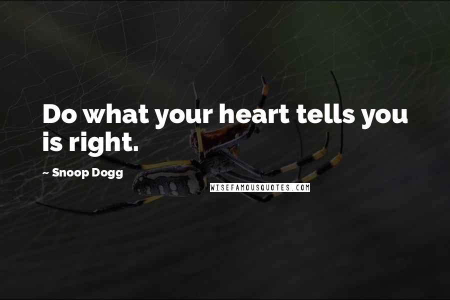 Snoop Dogg Quotes: Do what your heart tells you is right.