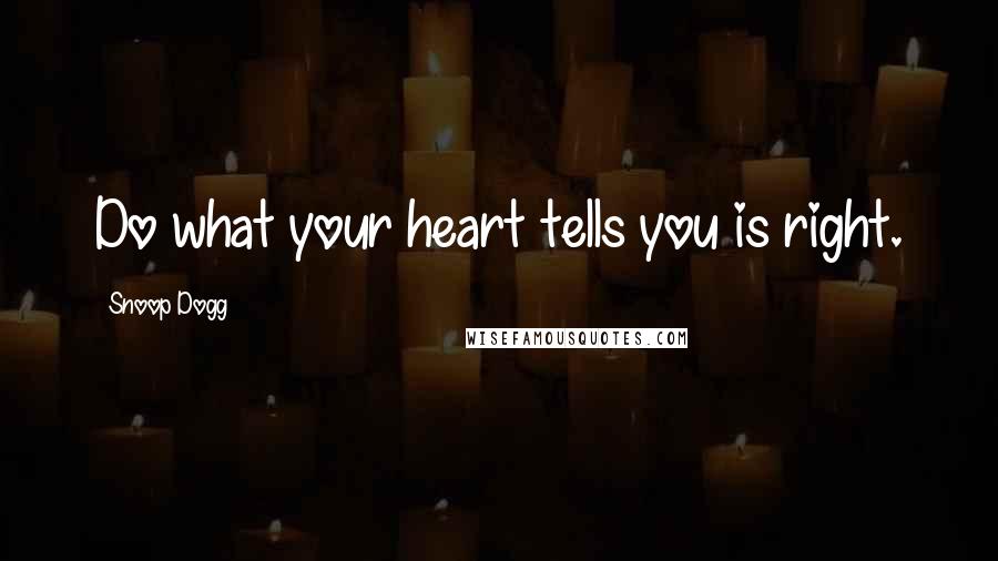 Snoop Dogg Quotes: Do what your heart tells you is right.