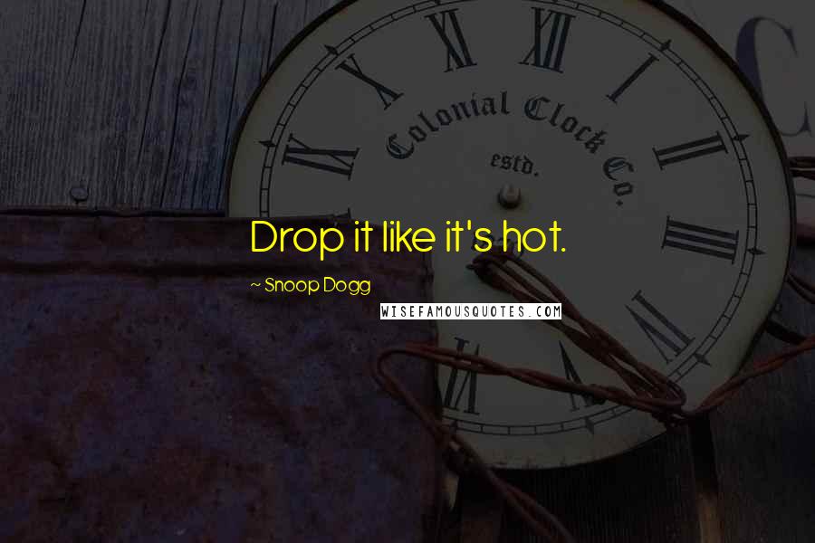 Snoop Dogg Quotes: Drop it like it's hot.