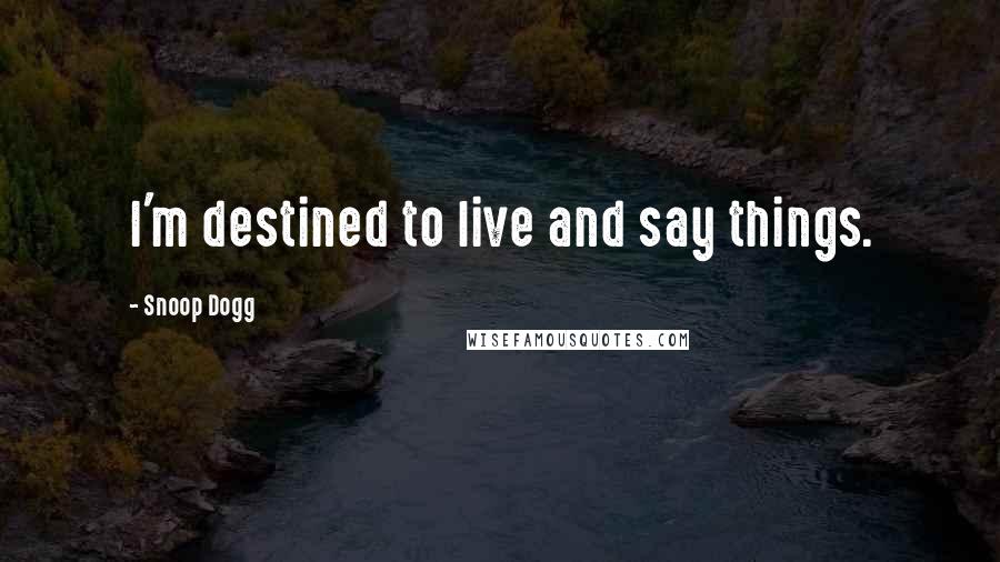 Snoop Dogg Quotes: I'm destined to live and say things.