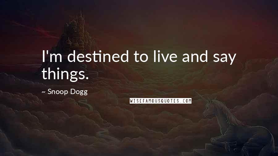 Snoop Dogg Quotes: I'm destined to live and say things.