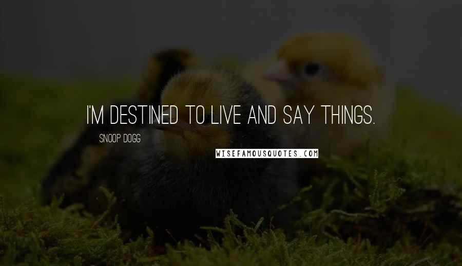 Snoop Dogg Quotes: I'm destined to live and say things.