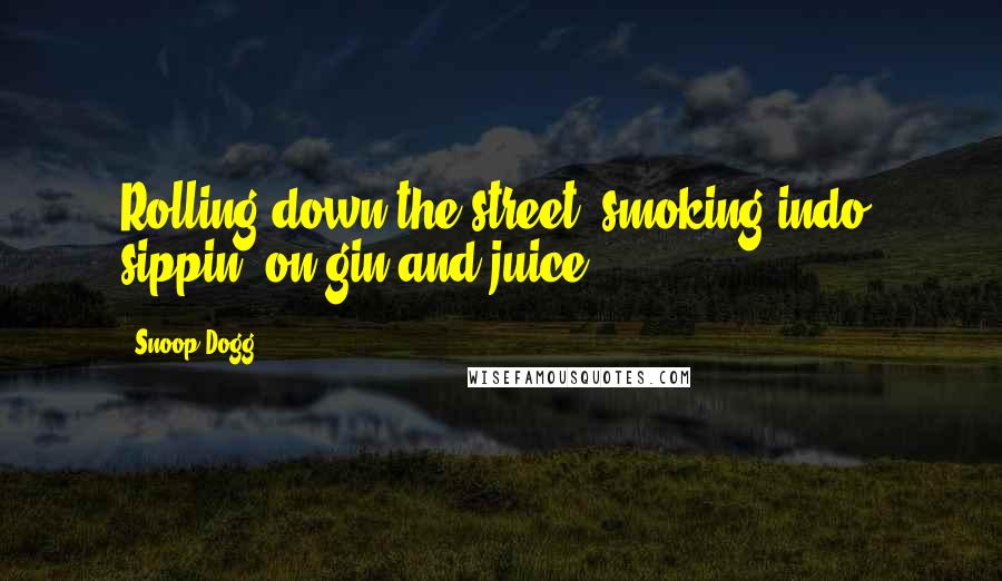 Snoop Dogg Quotes: Rolling down the street, smoking indo, sippin' on gin and juice.