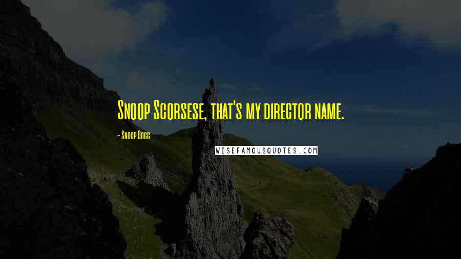 Snoop Dogg Quotes: Snoop Scorsese, that's my director name.