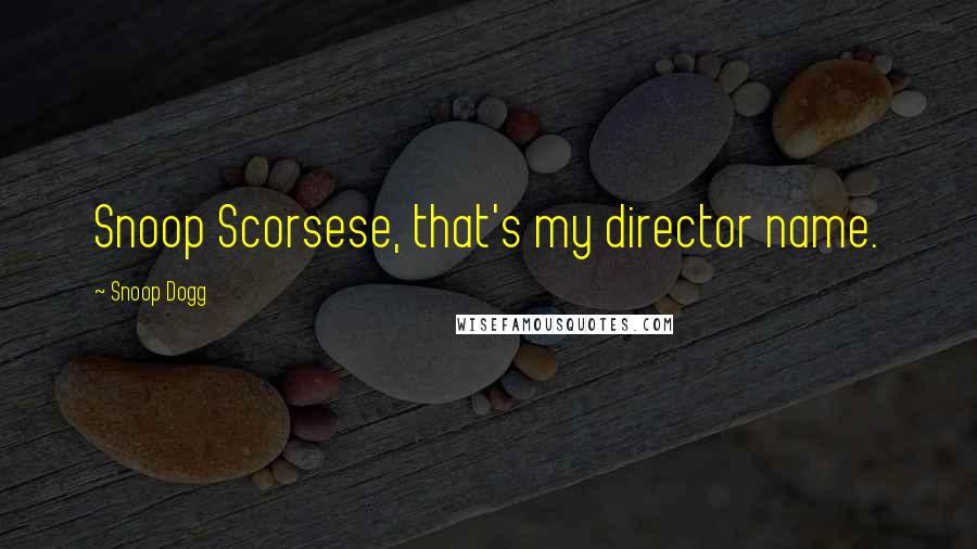 Snoop Dogg Quotes: Snoop Scorsese, that's my director name.