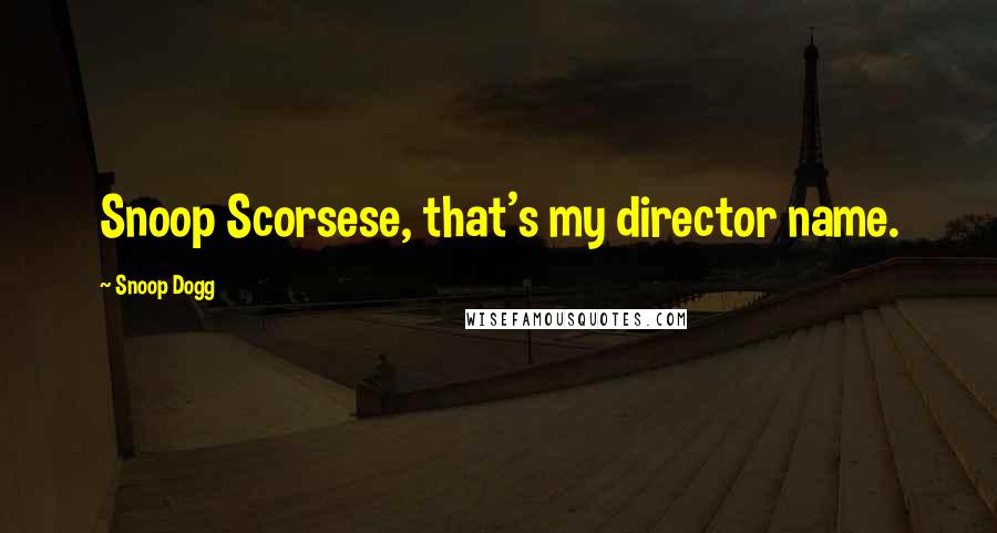 Snoop Dogg Quotes: Snoop Scorsese, that's my director name.