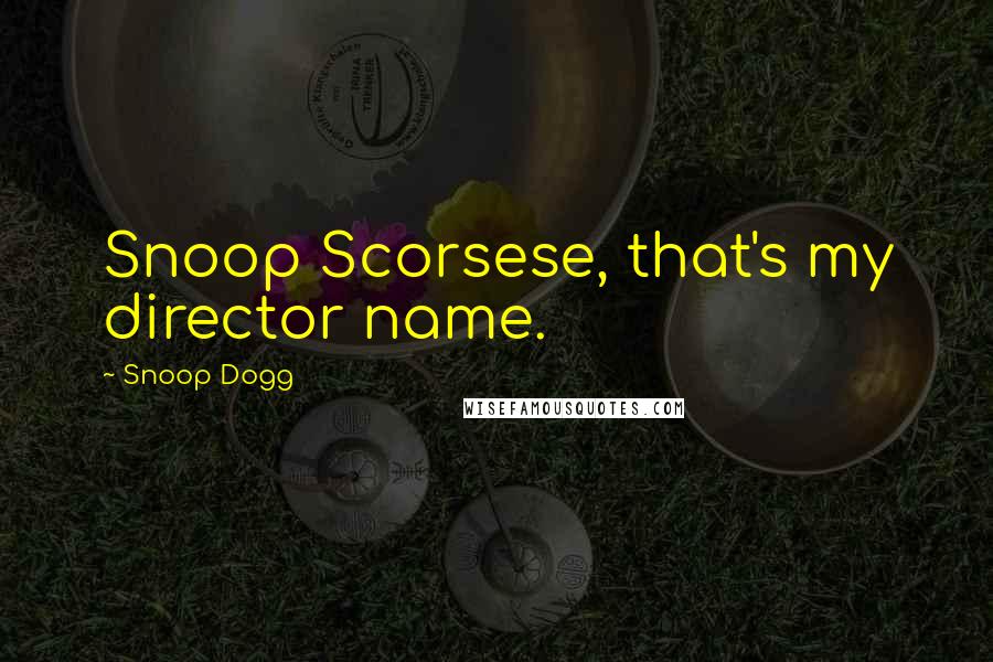 Snoop Dogg Quotes: Snoop Scorsese, that's my director name.