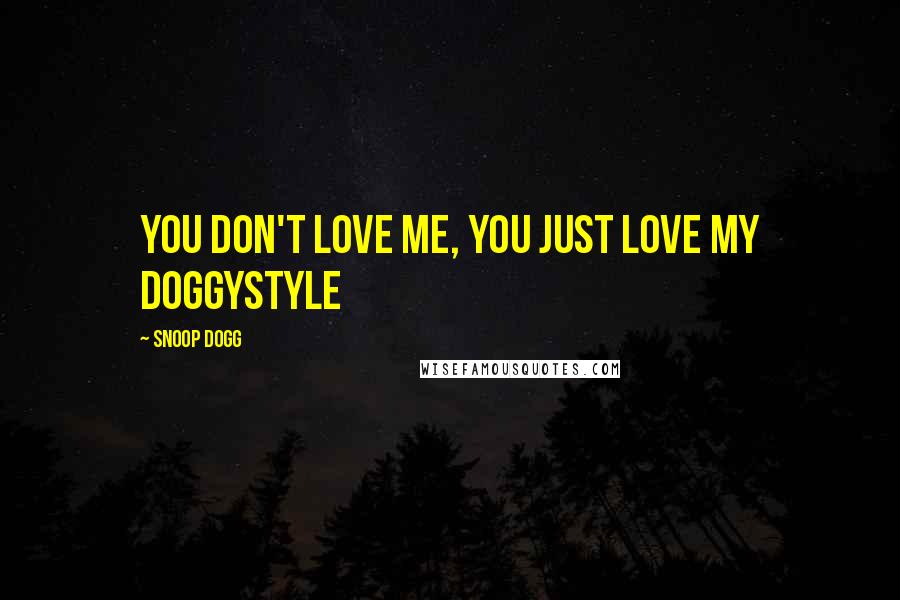 Snoop Dogg Quotes: You don't love me, you just love my doggystyle