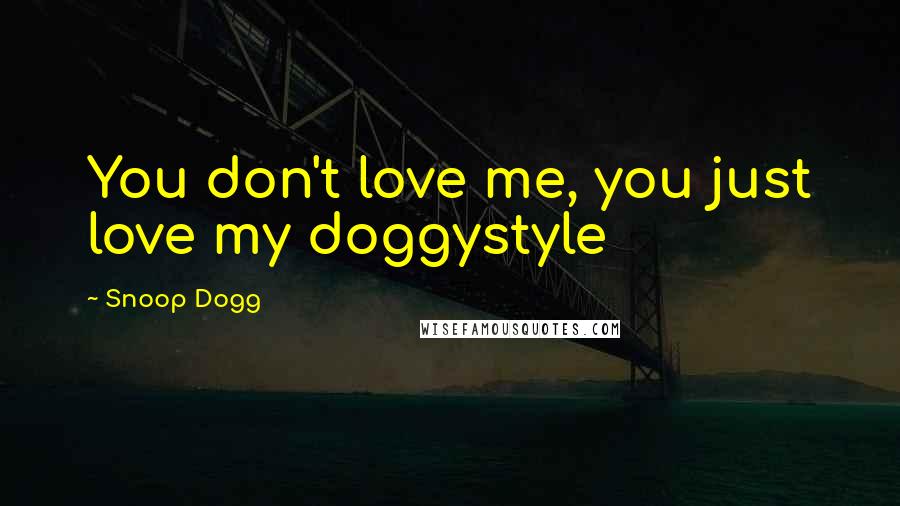 Snoop Dogg Quotes: You don't love me, you just love my doggystyle