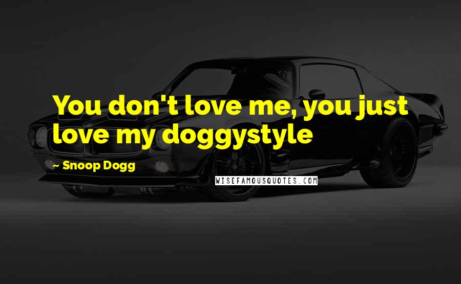 Snoop Dogg Quotes: You don't love me, you just love my doggystyle